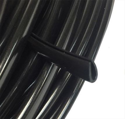 7,8x5,7mm Burlete Negro Mate Pvc Sin Adhesivo Interior