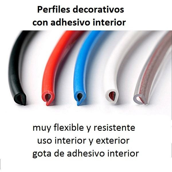 PVC Flex · 7,8x5,7mm Burlete Flexible · Adhesivo Interior · Varios colores (4)