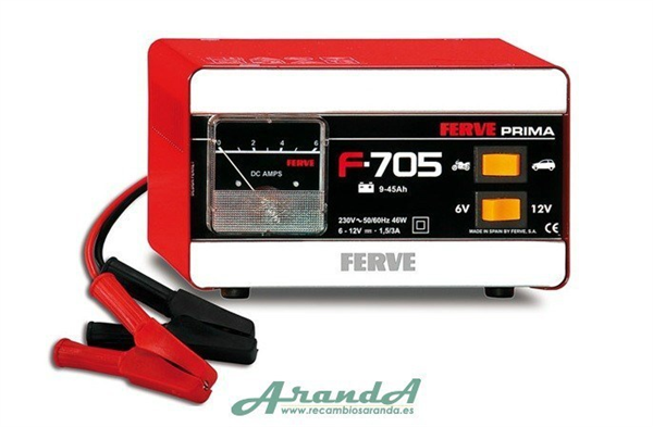 F-705 9-45Ah Cargador Ferve Prima 6-12V 1,5-3A