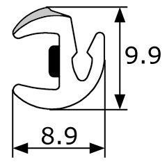 CR028 · 9,9x8,9mm Perfil para soporte interior · Para cristal de 4-5mm (1)