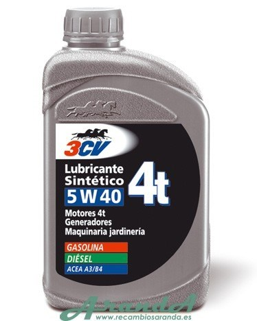 Aceite 5W40 Sintético 3CV Generadores 4T 1 litro