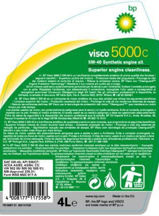 Aceite BP 5W40 Visco 5000c · 4 Litros (1)