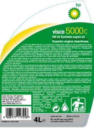 Aceite BP 5W40 Visco 5000 · Mercedes, BMW · Envases 1 - 4 Litros (1)