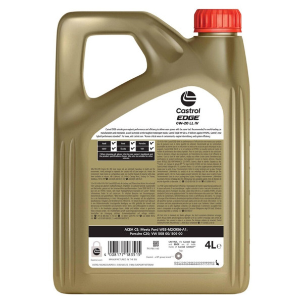 Aceite Castrol Edge 0W20 LL IV · Envases 1 y 4 litros (1)