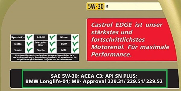 Aceite Castrol Edge 5W30 M · BMW Longlife-04 (3)