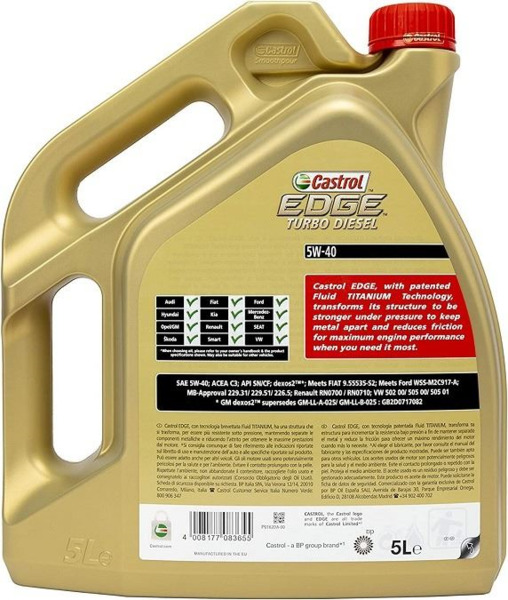 Aceite Castrol Edge 5W40 C3 · Gasolina y Diésel (VW, Audi, Seat, Mercedes, Opel...) (1)