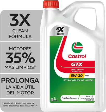 Aceite Castrol GTX 5W30 RN17 C3 · 5 litros