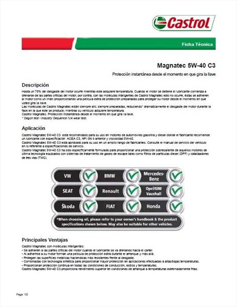 Aceite Castrol Magnatec 5W40 C3 (1)