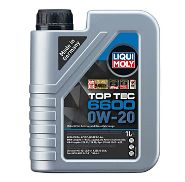 Aceite Liqui Moly Top Tec 6600 0W20 · 5 Litros