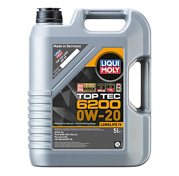 Aceite Liqui Moly Top Tec 6200 0W20 · 5 Litros