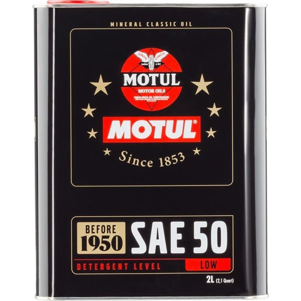 Aceite Motul SAE 50 · Mineral Classic Oil · 2 Litros