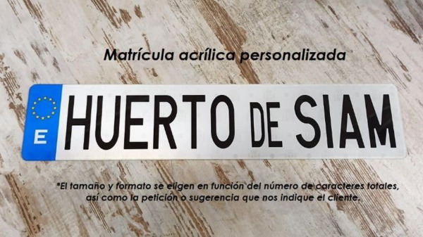 ACRÍLICA Fondo Blanco - Letras Negras (ACRÍLICA · Blanca con Banda Azul - 52x11cm)