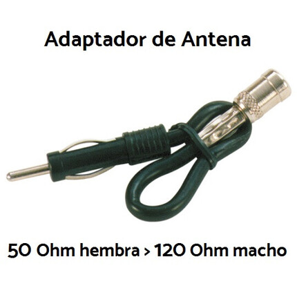 Adaptador de antena 50>120 Ohm DIN hembra/macho