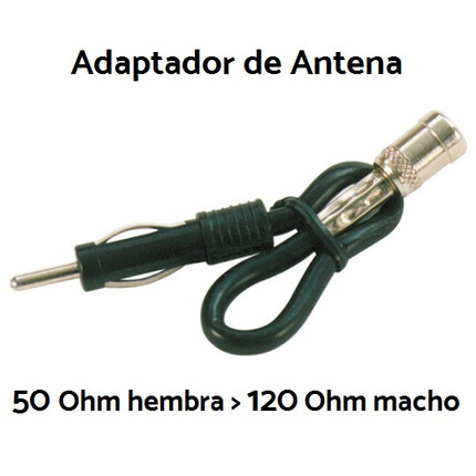 Adaptador de antena 50>120 Ohm DIN hembra/macho