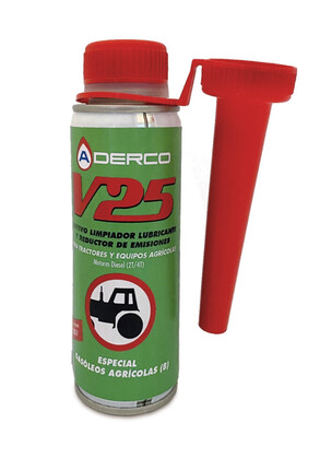 Aderco V25 Agrícola 130ml · Tratamiento combustible para maquinaria agrícola con motores diésel