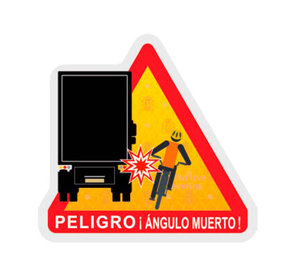 Adhesivo ángulo muerto camiones rígidos · Reflectante 300x286mm