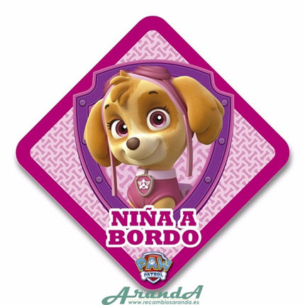 Adhesivo Patrulla Canina Niña a Bordo