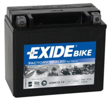 AGM12-10 Tudor Exide 12V 10Ah 150A · Batería para Moto