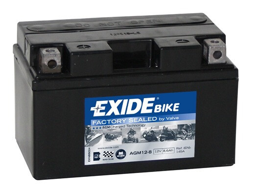 AGM12-8 Tudor Exide 12V 8.6Ah 145A · Batería para Moto