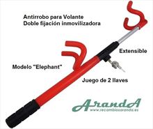 Antirrobo Doble Sujeción a Volante. Modelo "Elephant" Extensible