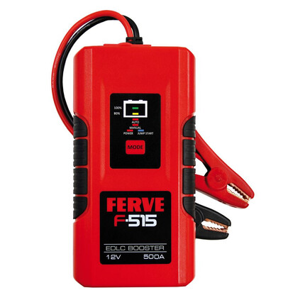 F-515 500A · Arrancador de Batería Portátil FERVE 12V · EDCL de Supercondensadores