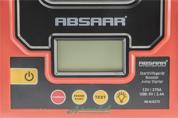 Arrancador y Tester de Baterías Absaar 270A. Batería 10400mAh (4)