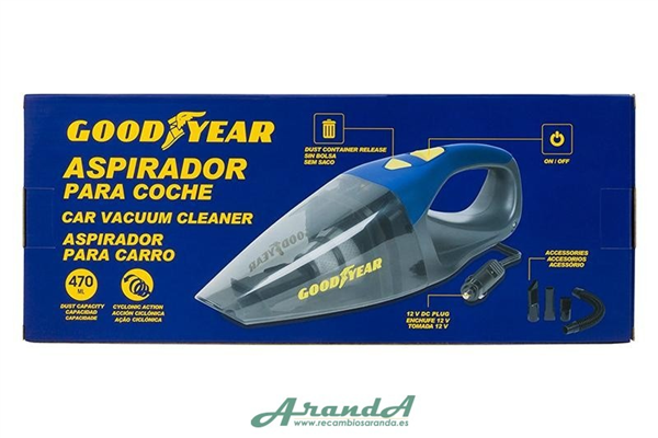 Aspirador Goodyear + Accesorios 12V 90W (4)