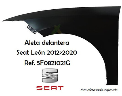 Seat León · 2012-2020 Recambio Aleta Delantera nueva