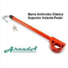 Barra Antirrobo Clásica. Sujeción Volante-Pedal