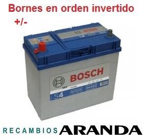 S4022 Batería Bosch 12V 45Ah 330A +/- Vehículos Asiáticos (Bornes