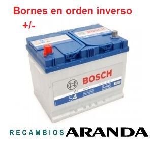 S4027 Batería Bosch 12V 70Ah 630A +/- Vehículos Asiáticos (Bornes cambiados)