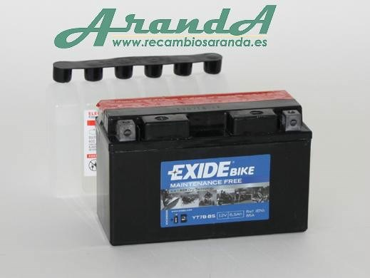 YT7B-BS Tudor Exide 12V 6.5Ah 85A · Batería para Moto