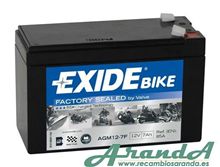 AGM12-7F Tudor Exide 12V 7Ah 85A · Batería para Moto