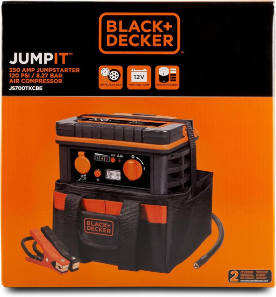 Black&Decker · 350A Arrancador de baterías + compresor con bolsa de herramientas (1)