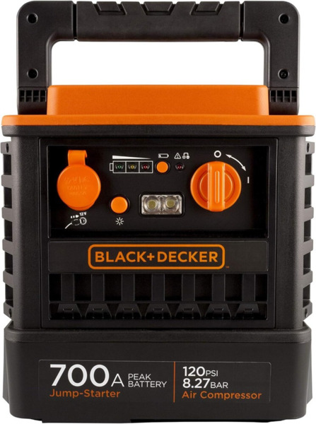 Black&Decker · 350A Arrancador de baterías + compresor con bolsa de herramientas (5)