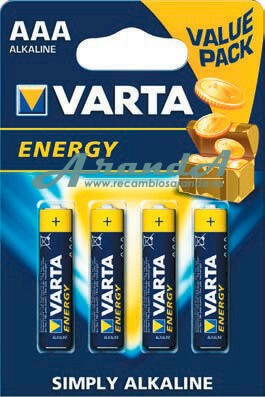 Blíster 4 pilas Varta LR03 AAA