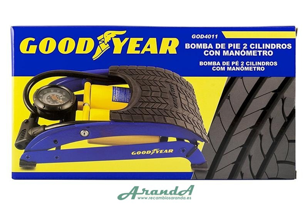 Bomba de Pie 2 Cilindros Manómetro Goodyear (2)