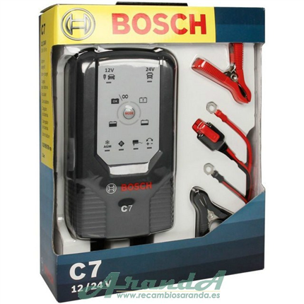 C7 Bosch Cargador de Baterías 12-24V Coche y Camión (AGM, GEL, EFB...)