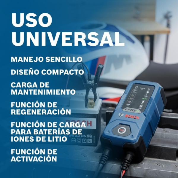 C40-Li Bosch Cargador de Baterías 6/12V · Litio LiFePO4 · 5A (1)