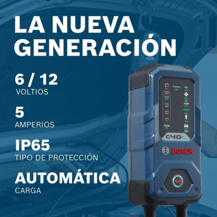 C40-Li Bosch Cargador de Baterías 6/12V · Litio LiFePO4 · 5A
