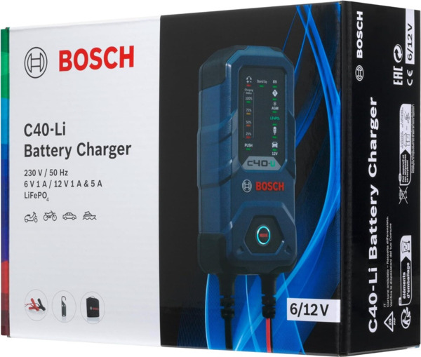 C40-Li Bosch Cargador de Baterías 6/12V · Litio LiFePO4 · 5A (3)