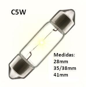 C5W Lámpara Plafón Halógena 12V Varias Medidas