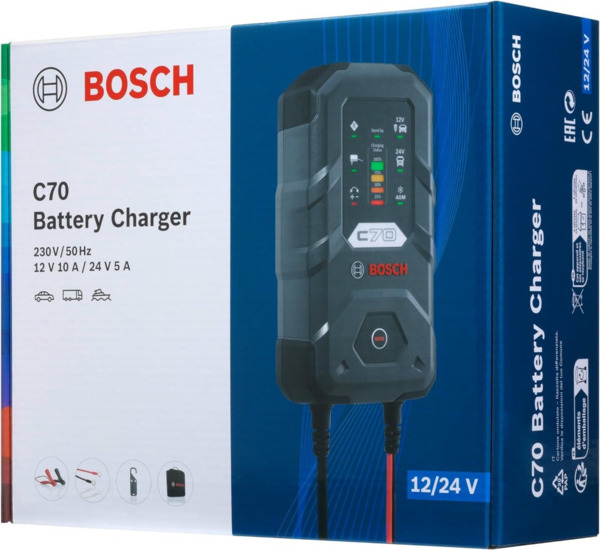C70 Bosch · Cargador de Baterías 12/24V Automático · 10A Ultrarrápido (2)
