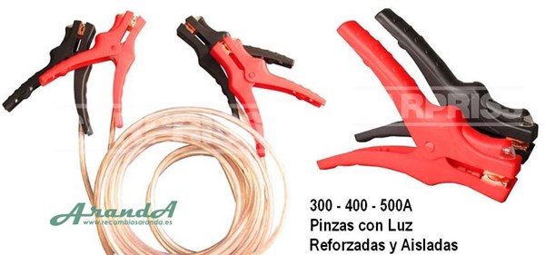 Cables y Pinzas de Arranque con Luz. Reforzadas
