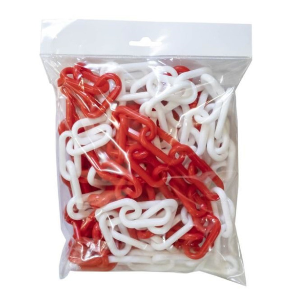 Cadena de plástico rojo y blanco · 5 metros (1)