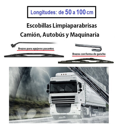 Escobillas Limpiaparabrisas para Camión, Autobús y Maquinaria