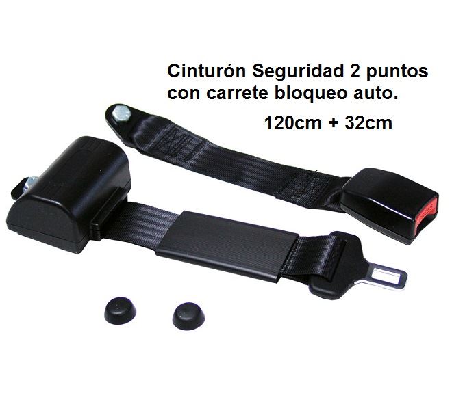 Cinturón Seguridad 2 puntos. 110cm+30cm. Con carrete ALR Cinturón Seguridad 2 puntos. 110cm+30cm. Con carrete ALR