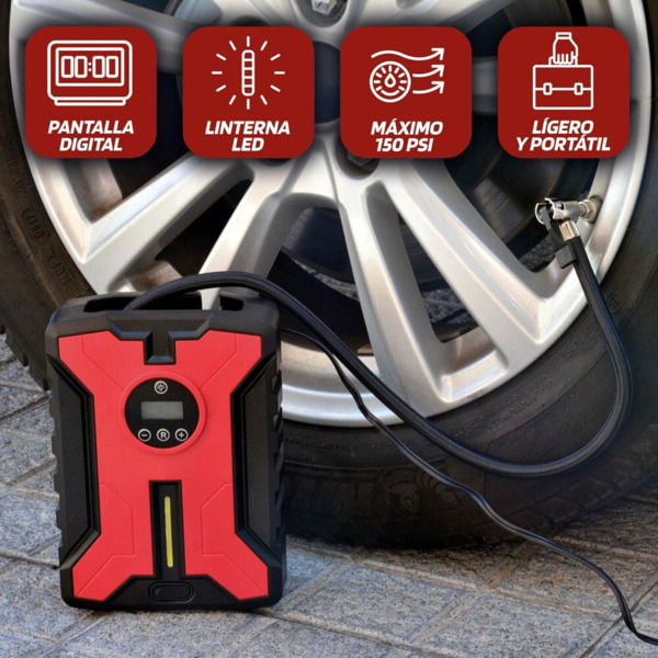 Compresor de Aire Digital 10bar 150psi · Portátil y Recargable (2)