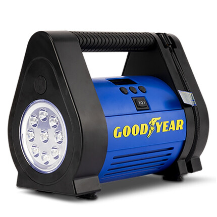Compresor Digital Goodyear 100 PSI 12V LED 6,9 Bar + Adaptadores
