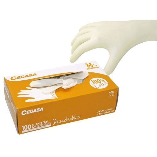 Guantes Desechables Látex · Caja 100 uds